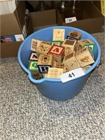 Bucket of Children's Blocks