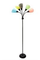 5-Light Multi Head Floor Lamp with Color Shades
