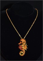 Sea Horse Pendant / Brooch Fashion Necklace
