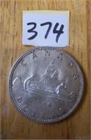 1966 Canadian SILVER DOLLAR Coin