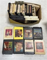 Box of vintage 8-Track Cassette Tapes