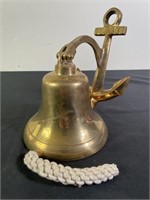 Brass Bell w/ Ship Anchor Wall Mount