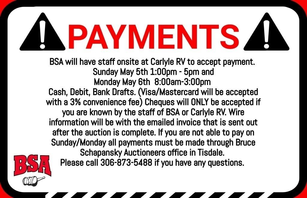 Inventory & Real Estate Auction - Carlyle R.V.