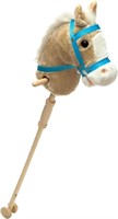 HollyHOME Stick Horse Toy  Neighs  36in  Beige