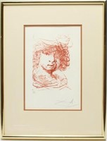 Salvador Dali "Rembrandt" Drypoint Etching