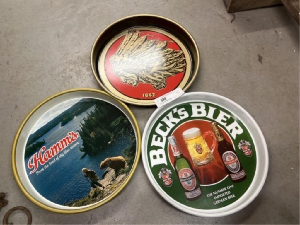 (3) Advertising Brewery Trays
