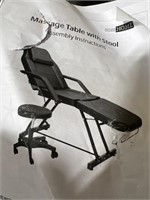 Massage table with stool