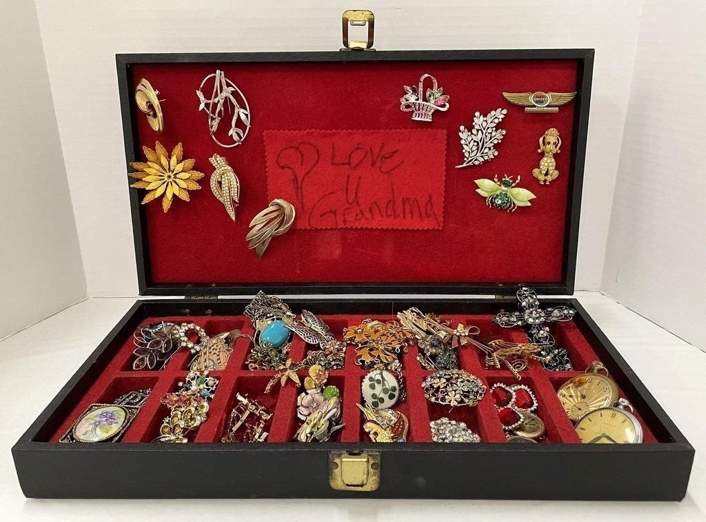 Grandma's Jewelry Box with Jewelry