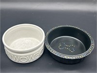 (2) Mismatched Ceramic Dog Bowls