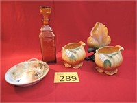 Vintage Weller Pottery / Nipon / Marigold Bottle