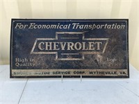 EARLY CHEVROLET TIN SIGN