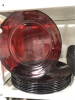 STACK OF RED PLATES