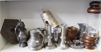 Ten various pieces of pewter table ware