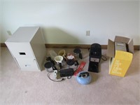 file cabinet,coffee maker & items