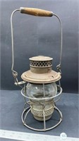 Antique CPR Lantern with Embossed Clear Globe (no