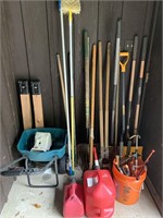 Lot of Outdoor Landscaping Tools & Gas Cans