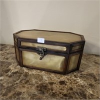 THIN Brass Lined & Wood Decorative Storage Box