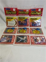 3 New in Package of 1990 Donruss Baseball Cards