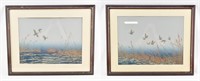 2 Signed Ducks in Flight Lithograph Prints