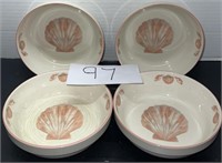 (4) Vintage Sangostone Bowls; Coquille Design