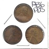 1936 PDS Lincoln Wheat Cents