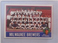 1976 TOPPS MILWAUKEE BREWERS TEAM CHECKLIST