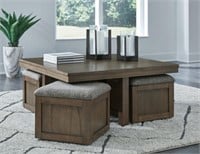 Ashley Boardernest Coffee Table with 4 Stools