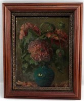 AUGUSTE KIND FLORAL STILL LIFE WITH VASE FRENCH