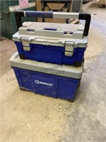 Kobalt toolboxes and caddy, contents included see