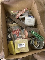 Miscellaneous box, lot, rasp, really gun,