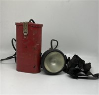 vintage miners justrite head lamp&battery box