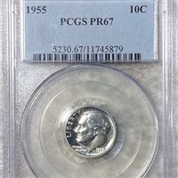 1955 Roosevelt Silver Dime PCGS - PR67