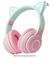 Cat Ear Kids Bluetooth Headphones, LED Lights
