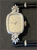 Bulova Ladies 14K Watch with 2 Diamonds