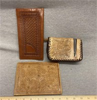 Vintage Hand Tooled Leather Wallets