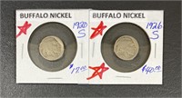 1920-S & 1926-S Buffalo Nickel Coins