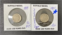 1919 & 1921 Buffalo Nickel Coins