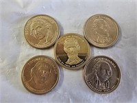 5 Gold Presidential Dollars