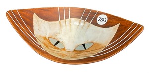 Pottery Art Deco Cat Bowl