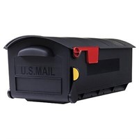 Large Black Plastic Post Mount Mailbox