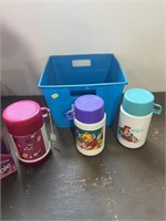 MERMAID THERMOS POOH AND 1997 BARBIE LOT