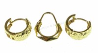 (3) 14k Yellow Gold Earrings