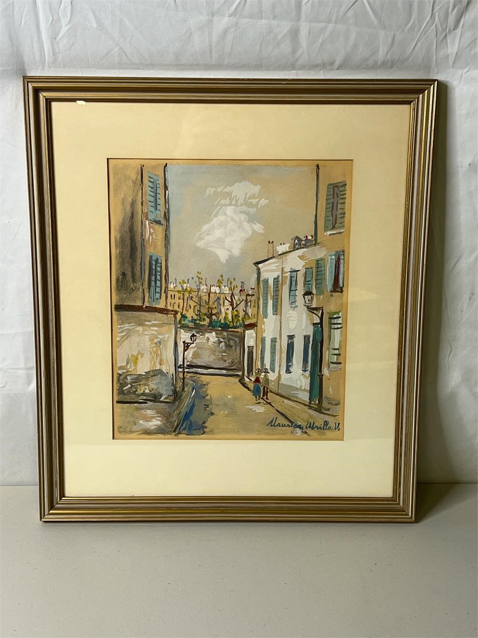 Framed Maurice Utrillo Street Scene Print
