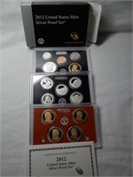 2012 US Mint Silver Proof Set Coins