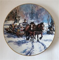 "The Hay Sleigh Kids" Plate Georgia Jarvis