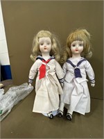 2 Porcelain Headed Dolls
