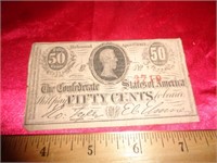 1863 CONFEDERATE 50¢ NOTE / VA