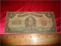 1923 LARGE CANADIAN $1 NOTE / SOME TEARS