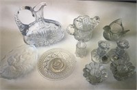 Asst. Glass collectibles, tray, etc.