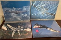W - LOT OF 4 MILITARY AIRCRAFT PRINTS (C32)